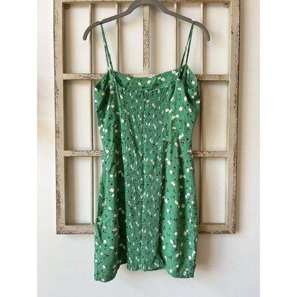 Reformation Sam Pico Green Floral Bodycon Stretch Mini Dress - Picture 6 of 9